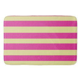 Alfombrilla De Baño Rayas rosadas y amarillas
