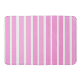 Alfombrilla De Baño Rayas rosadas y blancas