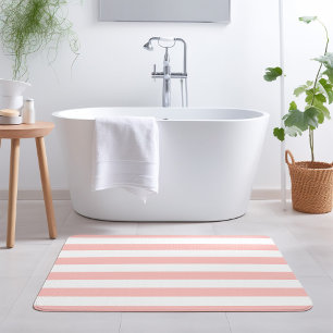 Alfombrilla De Baño Rayas rosadas y blancas de Rubor Colores editabl