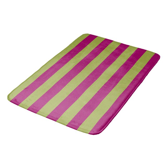 Alfombrilla De Baño Rayas rosas y verdes (Angular)