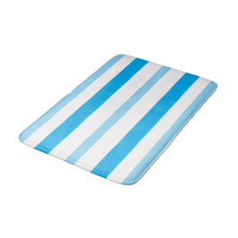 Alfombrilla De Baño Rayas Verano Blancas Azul Pastel