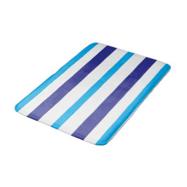 Alfombrilla De Baño Rayas Verano Blanco Azul