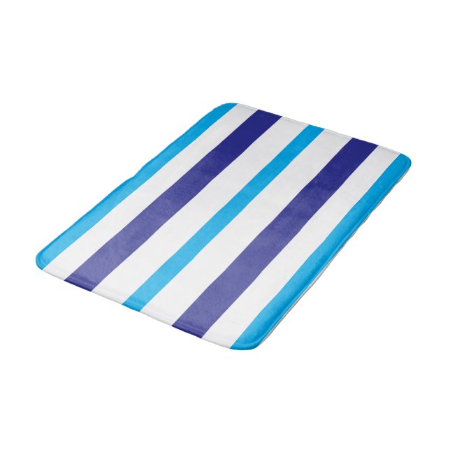 Alfombrilla De Baño Rayas Verano Blanco Azul (Angular)