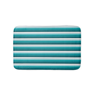 Alfombrilla De Baño Rayas Verde Azul Turquesa Blanco