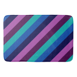 Alfombrilla De Baño Rayas Verde azuladas púrpuras azules grandes