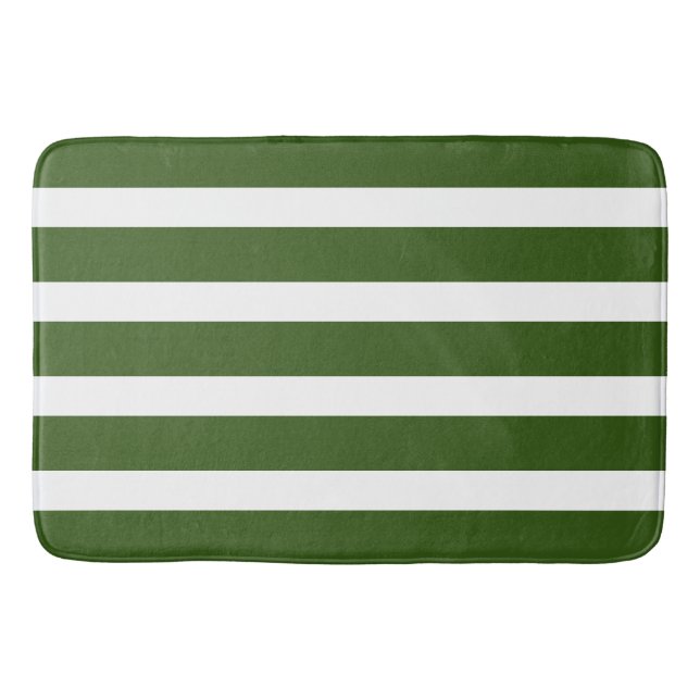 Alfombrilla De Baño Rayas Verde Bosque (Anverso)