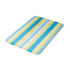 Alfombrilla De Baño Rayas Verdes Blancas Amarillas de Verano