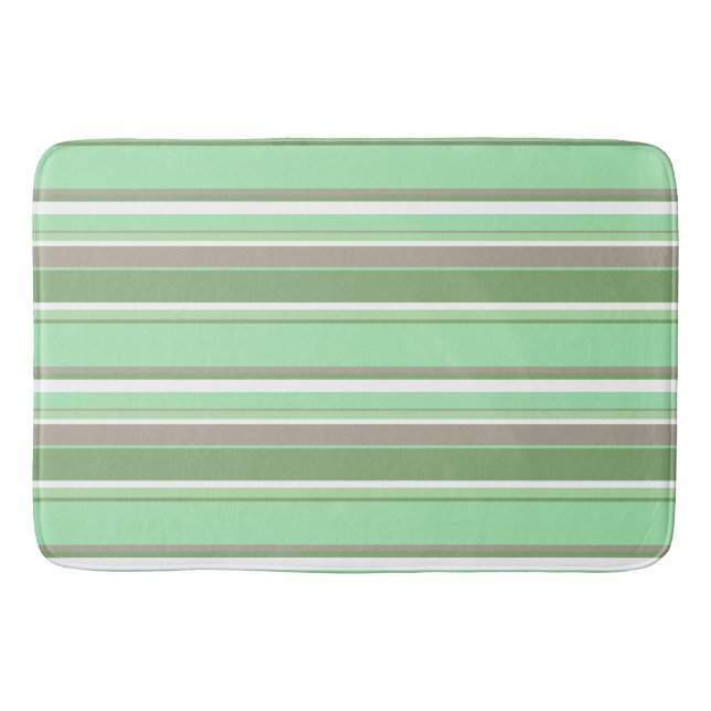Alfombrilla De Baño Rayas verdes pálidas (Anverso)