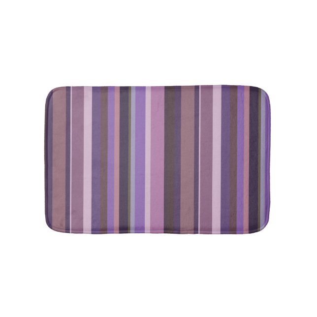 Alfombrilla De Baño Rayas verticales malvas (Anverso)