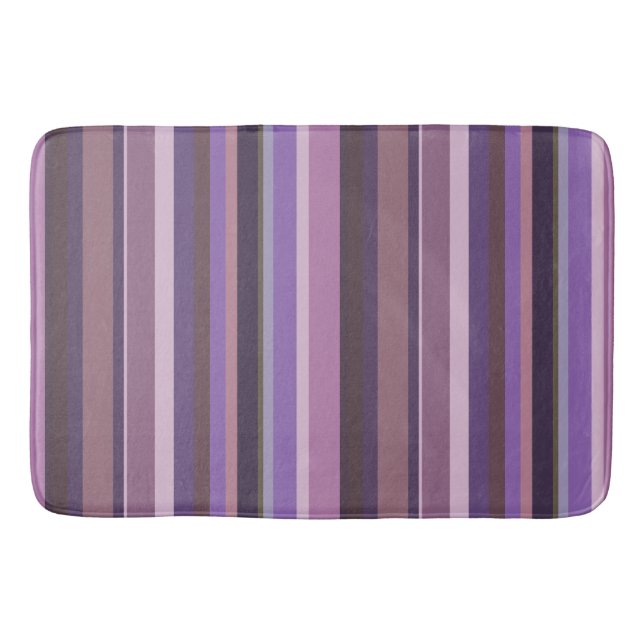 Alfombrilla De Baño Rayas verticales malvas (Anverso)