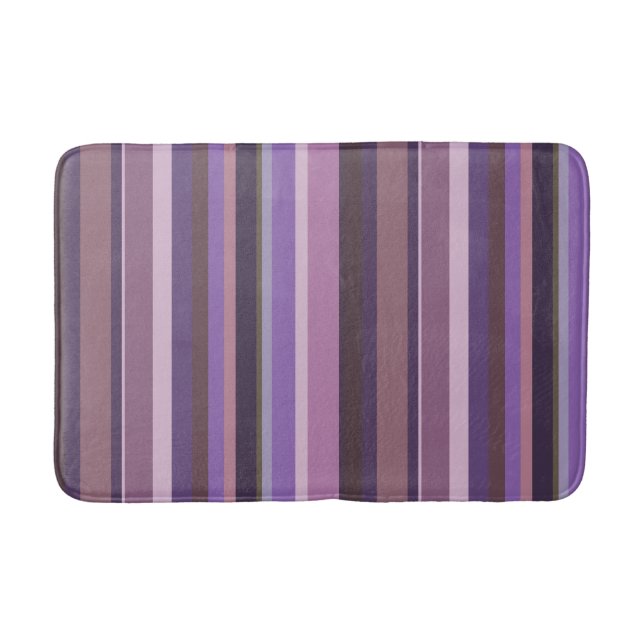 Alfombrilla De Baño Rayas verticales malvas (Anverso)