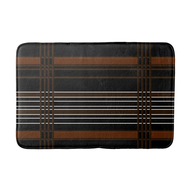 Alfombrilla De Baño Rayas verticales marrones (Anverso)