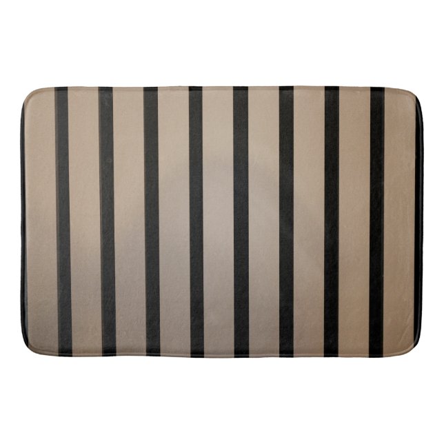 Alfombrilla De Baño Rayas verticales modernas en negro (Anverso)