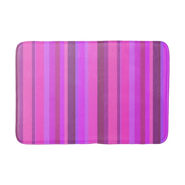 Alfombrilla De Baño Rayas verticales rosas (Anverso)