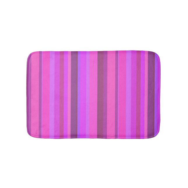 Alfombrilla De Baño Rayas verticales rosas (Anverso)