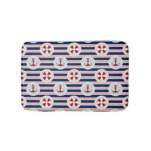 Alfombrilla De Baño Rayas y modelo de puntos náuticos