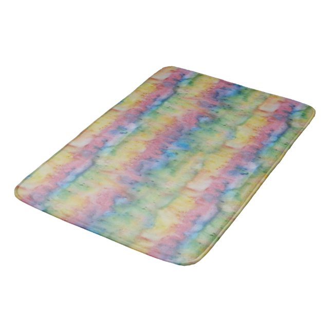 Alfombrilla De Baño Rayo arcoiris teñido a mano (Angular)