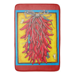 Alfombrilla De Baño Red Chili Chile Pepper Ristra Lizard Bath Mat