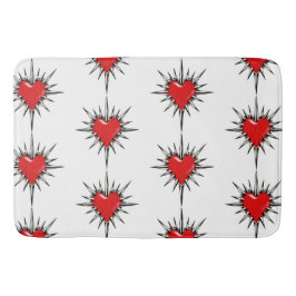 Alfombrilla De Baño Red Chrome Spiked Heart Sigil Bath Mat
