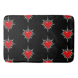 Alfombrilla De Baño Red Chrome Spiked Heart Sigil Bath Mat