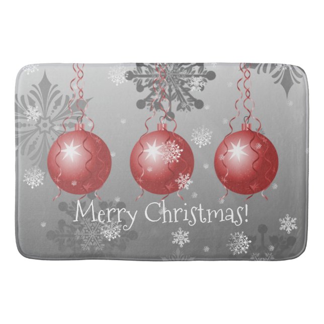 Alfombrilla De Baño Red Fancy Christmas Ornament Bath Mat (Anverso)