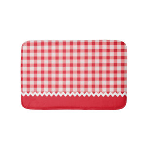 Alfombrilla De Baño Red Gingham Bath Mat
