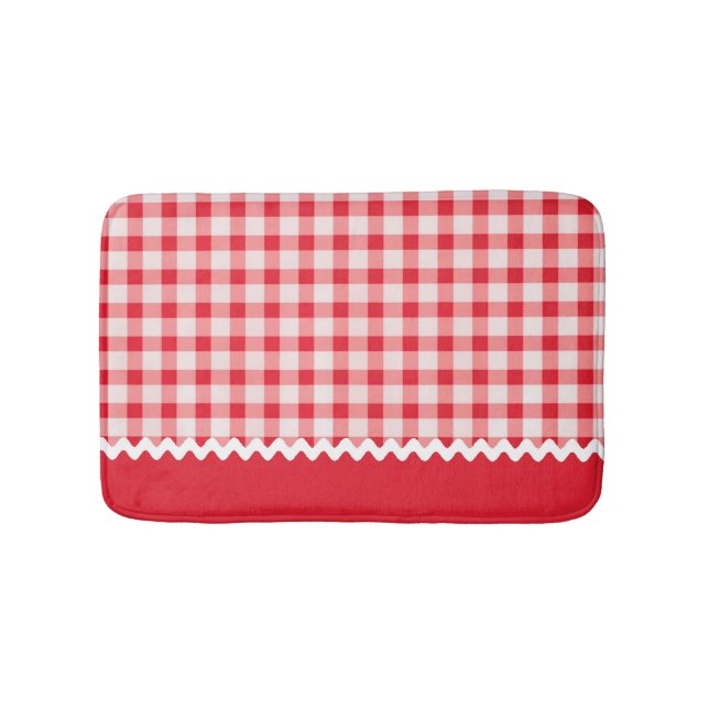 Alfombrilla De Baño Red Gingham Bath Mat (Anverso)