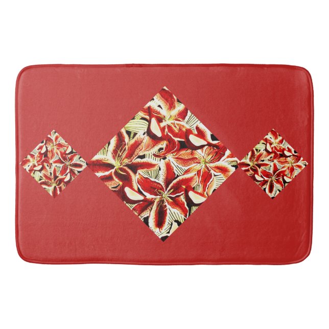 Alfombrilla De Baño Red Lilies Bath Mat (Anverso)