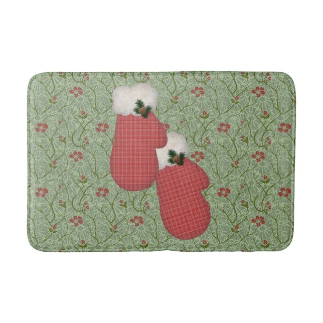 Alfombrilla De Baño Red Mittens Navidades Bath Mat (Anverso)