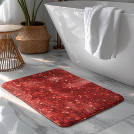 Alfombrilla De Baño Red sparkling glitter pattern