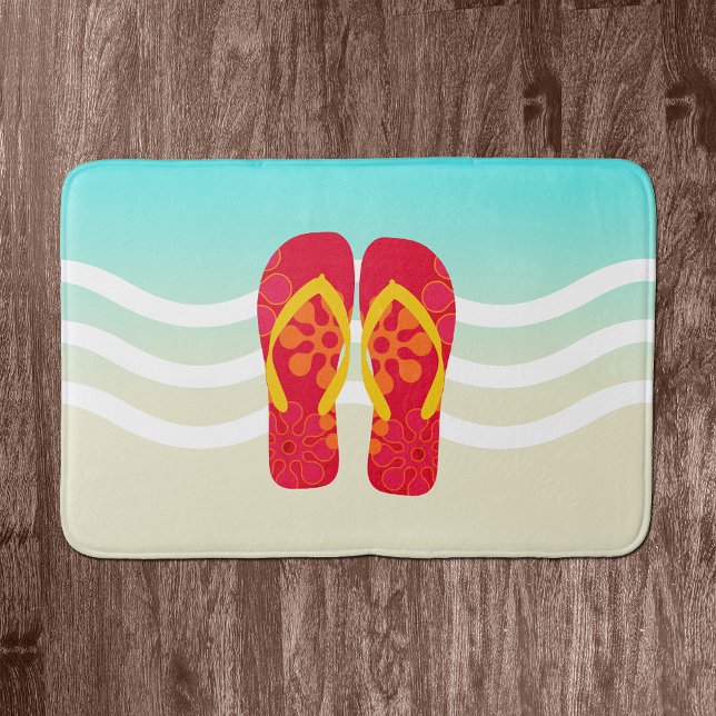 Alfombrilla De Baño Red Summer Beach Flip Flops Bath Mat (Subido por el creador)
