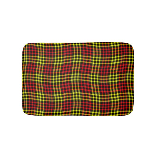 Alfombrilla De Baño Red Yellow Plaid Checker Seamless Pattern (Anverso)