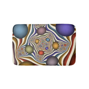 Alfombrilla De Baño Reflejando arte fractal colorido y moderno abstrac
