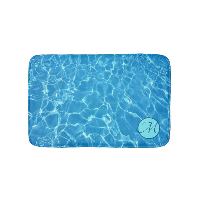 Alfombrilla De Baño Reflexiones de agua azul Personalizar Bath Mat (Anverso)