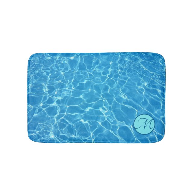 Alfombrilla De Baño Reflexiones de agua azul Personalizar Bath Mat (Anverso)