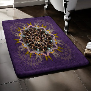 Alfombrilla De Baño Refracción de púrpura de unión de hilos apilados