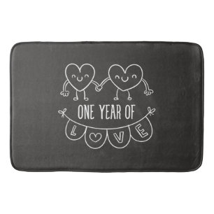 Alfombrilla De Baño Regalo de 1er aniversario para su barba de corazon