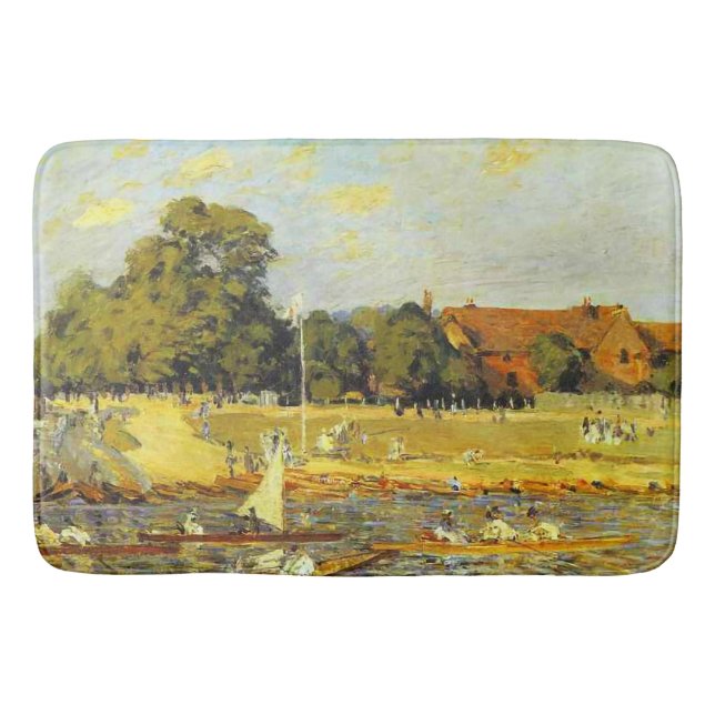 Alfombrilla De Baño Regatta en Hampton Court Alfred Sisley Poster (Anverso)