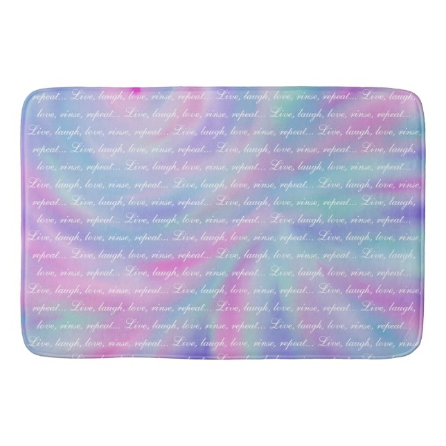 Alfombrilla De Baño Reír viva amor enjuague repetir el arcoiris de la  (Anverso)