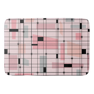 Alfombrilla De Baño Rejilla rosada retra y estera de baño de