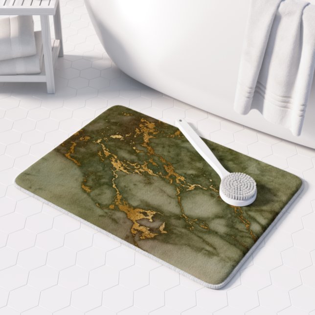 Alfombrilla De Baño Relieve metalizado dorado Faux de Marble Verde de  (Subido por el creador)