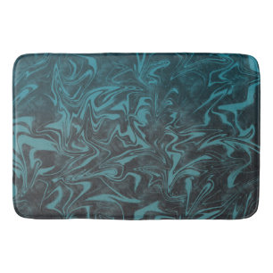Alfombrilla De Baño Remolino de Mármol Azul Teal Eléctrico