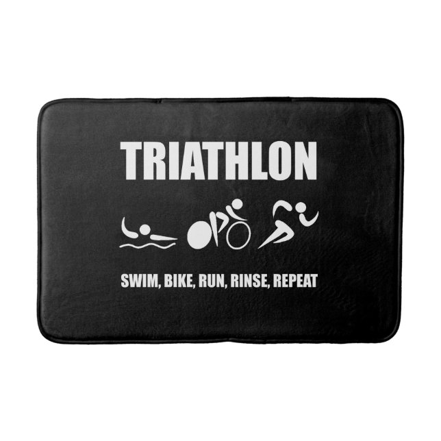 Alfombrilla De Baño Repetición de la aclaración del Triathlon (Anverso)