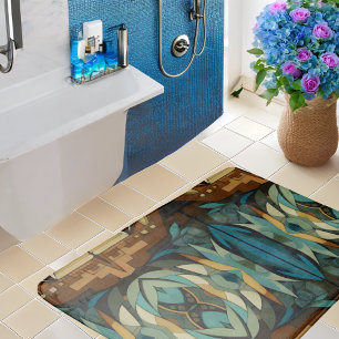 Alfombrilla De Baño Resumen Arte Decoro inspirado por cubistas 8