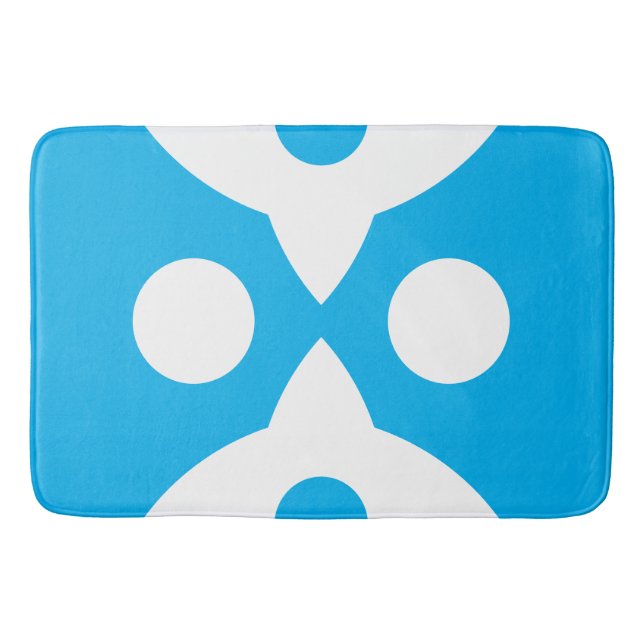 Alfombrilla De Baño Resumen Aves Negrita Diseño Simple Cielo Azul (Anverso)