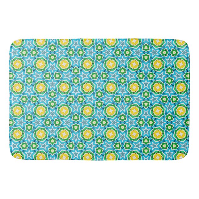 Alfombrilla De Baño Resumen azul verde amarillo (Anverso)