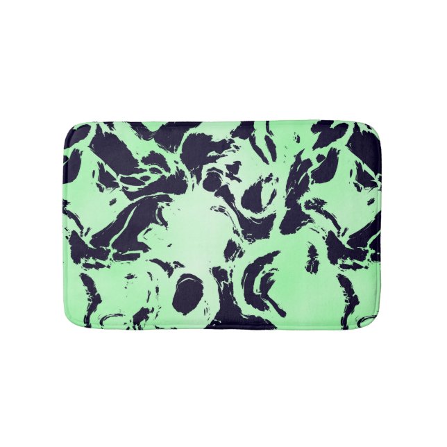 Alfombrilla De Baño Resumen azul y verde (Anverso)