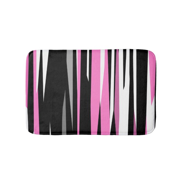 Alfombrilla De Baño Resumen blanco y negro rosado (Anverso)