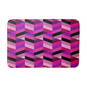 Alfombrilla De Baño Resumen Chevron/Herringbone   Púrpura y violeta