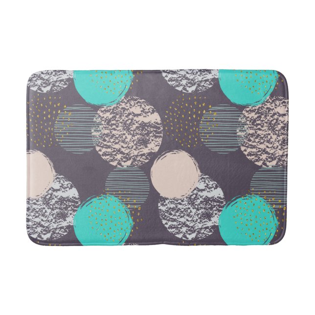 Alfombrilla De Baño Resumen Círculos Esteras de baño de patrón (Anverso)